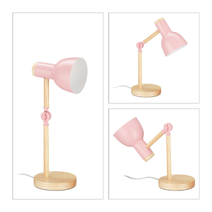 Relaxdays Schreibtischlampe Holz verstellbar