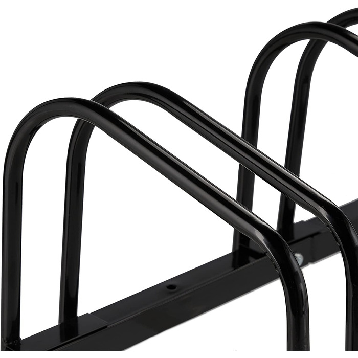 Relaxdays Fahrradständer, für 2 Fahrräder, aus Metall, mit Montagematerial für Boden, HxBxT: 27 x 40,5 x 33 cm, schwarz