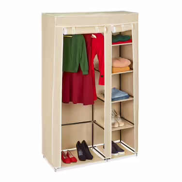 Relaxdays Großer Stoffschrank mit Kleiderstange