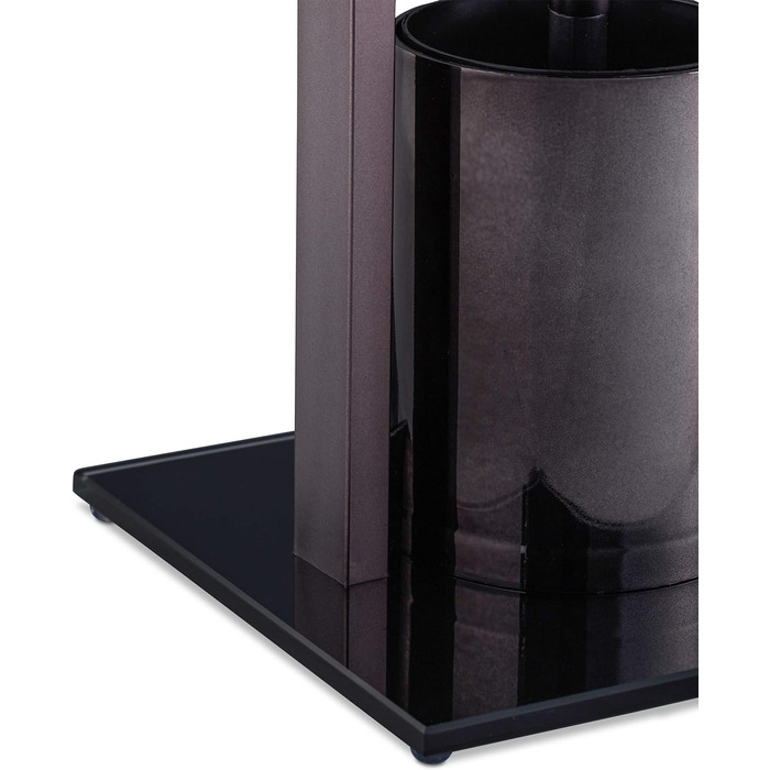 Relaxdays, HxBxT 72 x 19 x 19 cm, Bronze-schwarz WC Garnitur mit Toilettenpapierhalter, Toilettenbürste u. Bürstenhalter, Kunststoff HxBxT 72 x 19 x 19 cm Bronze-schwarz