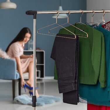 Relaxdays Kleiderbügel 12er Set, für Hemden, Jacken & Hosen, platzsparend, Metall, 42 cm, kupfer