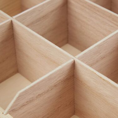 Relaxdays Teebox, 12 Fächer, Holz, Organizer, HBT: 7,5 x 29 x 26 cm, braun