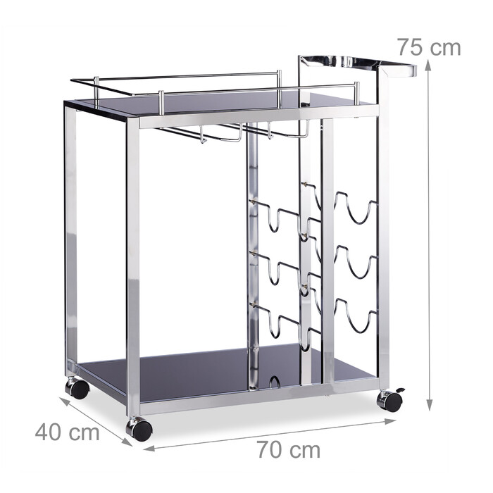 Relaxdays Servierwagen Glas BARON