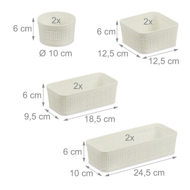 Relaxdays Schubladen Organizer im 10-tlg. Set