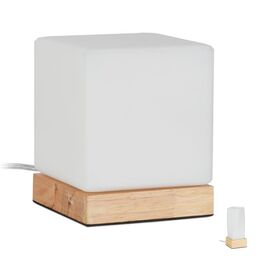 Relaxdays Tischlampe aus Milchglas