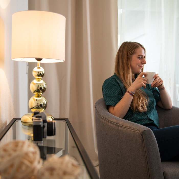 Relaxdays Tischlampe Gold