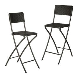 Relaxdays 2er Set Barhocker Rattan