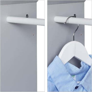 Relaxdays Kinder Kleiderständer, Kleiderstange Kinderzimmer, mit Ablage, HBT: 117x48x30 cm, Kindergarderobe, grau/weiß