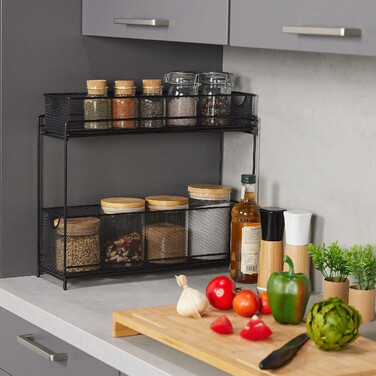 Relaxdays Metall Küchenschrank Organizer