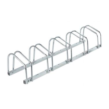 Relaxdays Silberner Fahrradständer für 5 Fahrräder
