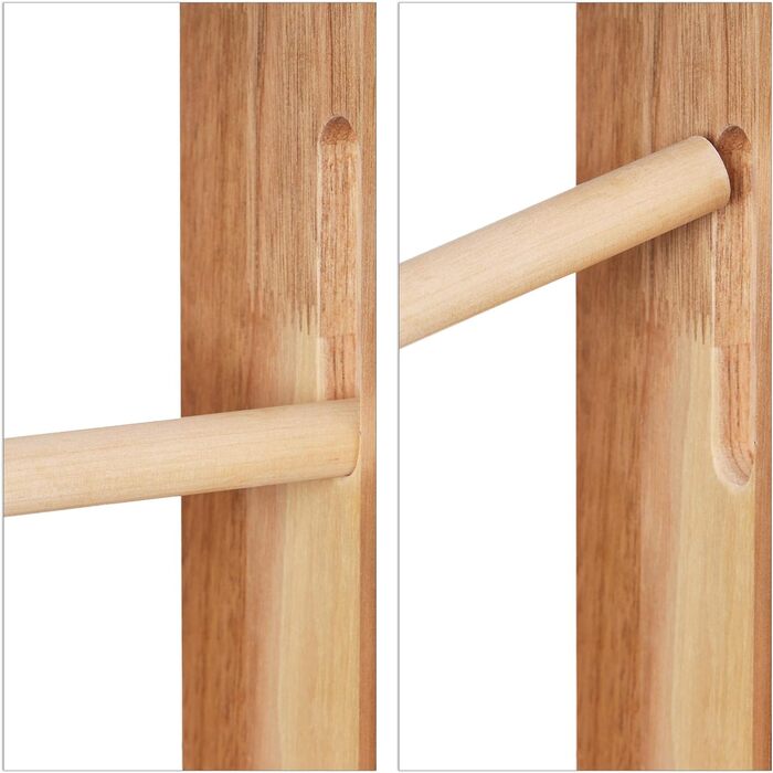 Relaxdays Toilettenpapierhalter, Walnuss Holz, zur Wandmontage oder stehend, Ersatzrollenhalter HxBxT 70x20x13 cm, natur