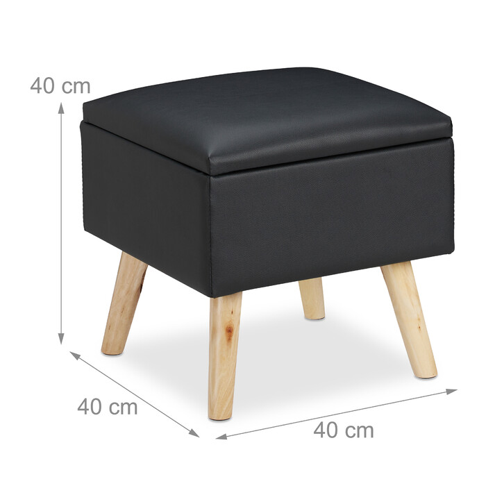 Relaxdays Sitzhocker mit Stauraum Kunstleder