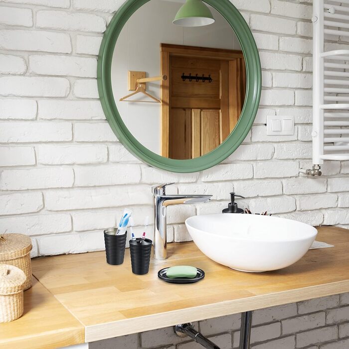 Relaxdays Badset, Edelstahl, modern, 5-tlg., Anthrazit