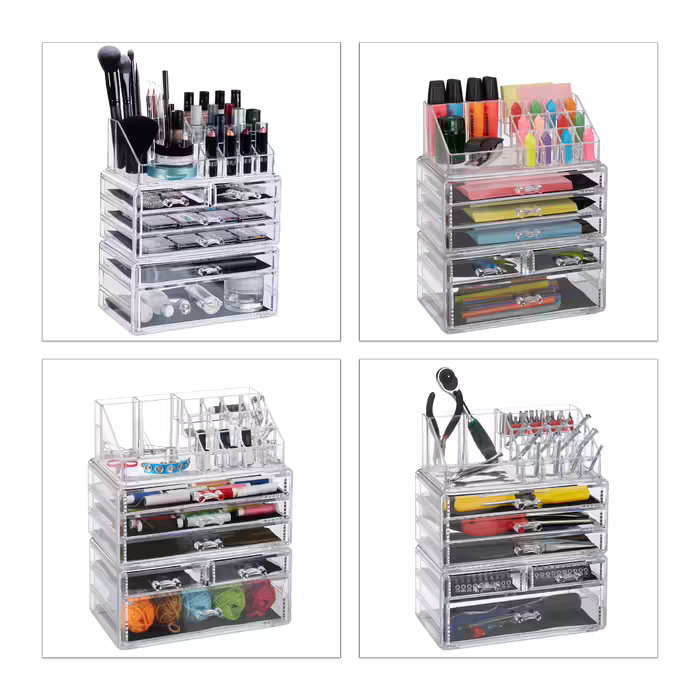 Relaxdays Kosmetikorganizer mit 6 Schubladen