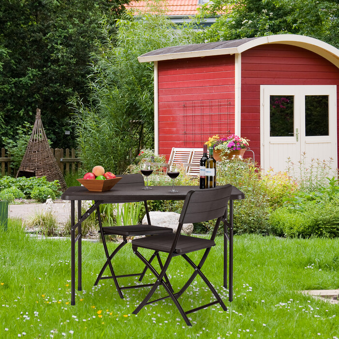 Relaxdays Eckiger Gartentisch Holzoptik