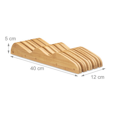 Relaxdays Messerblock Bambus für Schublade