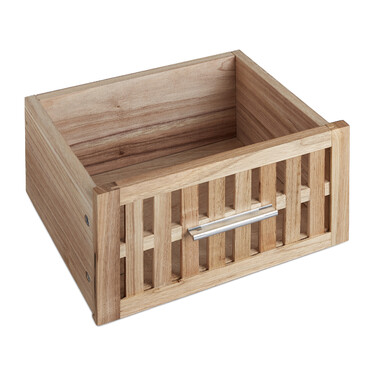 Relaxdays Badschrank Walnuss freistehend