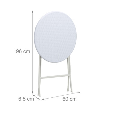Relaxdays Runder Gartentisch in Rattan-Optik