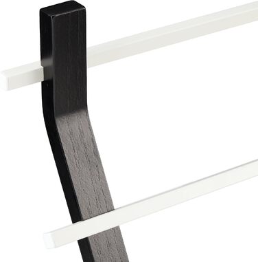 Relaxdays Handtuchständer, 2 Stangen, 85x43,5x20 cm, für Hand-& Duschtücher, Stahl & MDF, schwarz/weiß
