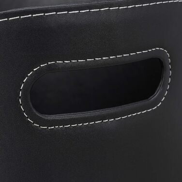 Relaxdays, schwarz Kaminholzkorb Kunstleder  stabiler Feuerholzkorb mit Tragegriffen, für Brennholz & Zeitungen, oval, 80% Pappe (L, Single)