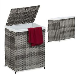 Relaxdays Wäschekorb Rattan-Optik 90 L