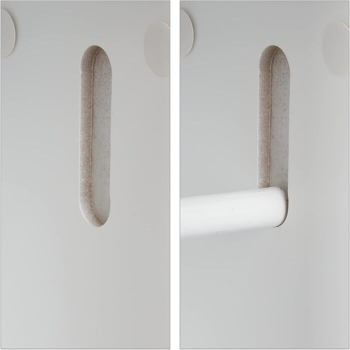 Relaxdays Toilettenpapierhalter stehend, Badezimmeregal HBT 75,5 x 18,5 x 18,5 cm, MDF & Bambus, WC Papier Schrank, weiß