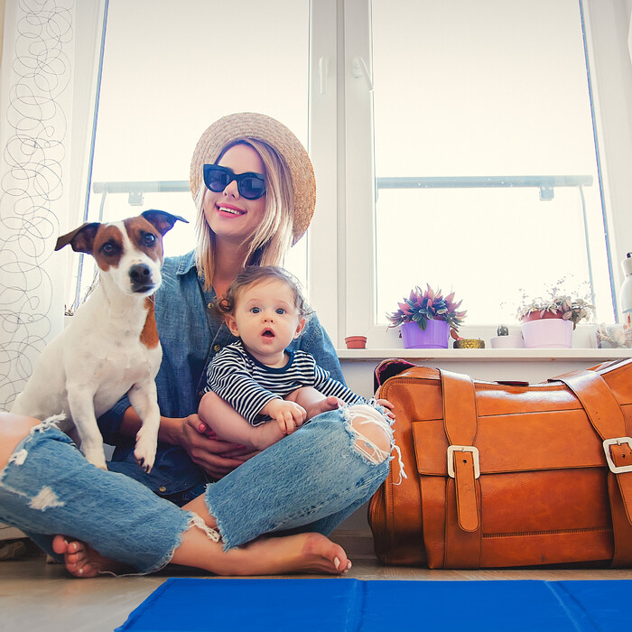Relaxdays Blaue Kühlmatte für Hunde