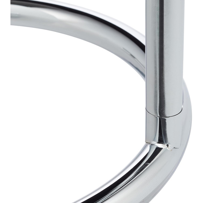Relaxdays, Silber Kaffeetisch höhenverstellbar bis 70 cm, runder Wohnzimmertisch, verchromter Stahl, Glasplatte 46 cm Ø, Standard