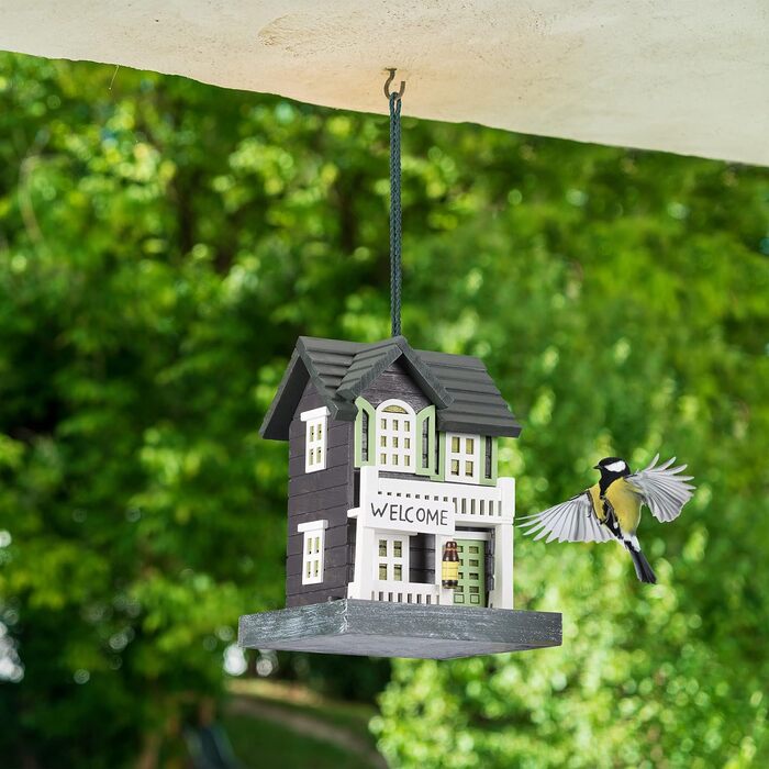 Relaxdays Vogelfutterhaus, Holz, HBT 23,5x18x18 cm