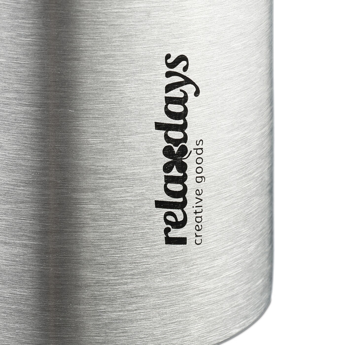 Relaxdays Trinkflasche Edelstahl 500 ml mit Becher