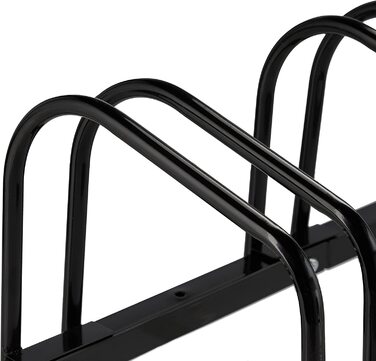 Relaxdays Fahrradständer, für 2 Fahrräder, aus Metall, mit Montagematerial für Boden, HxBxT: 27 x 40,5 x 33 cm, schwarz
