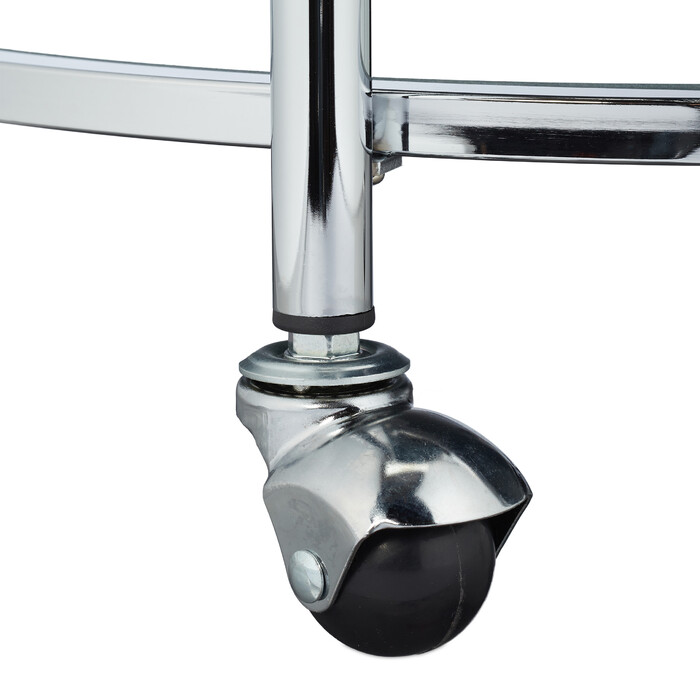 Relaxdays Servierwagen rund Silber