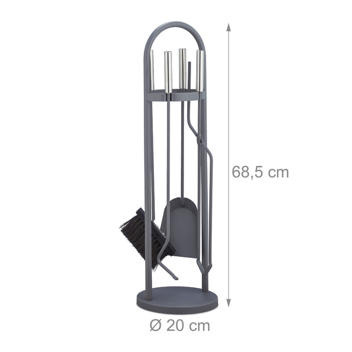 Relaxdays Kaminbesteck modern 5-teilig