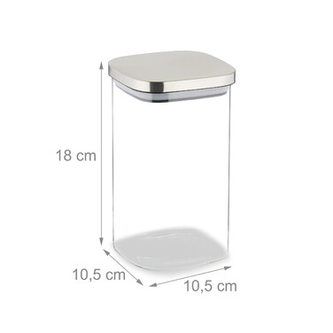 Relaxdays 3er Set Vorratsgläser mit Deckel 1200 ml