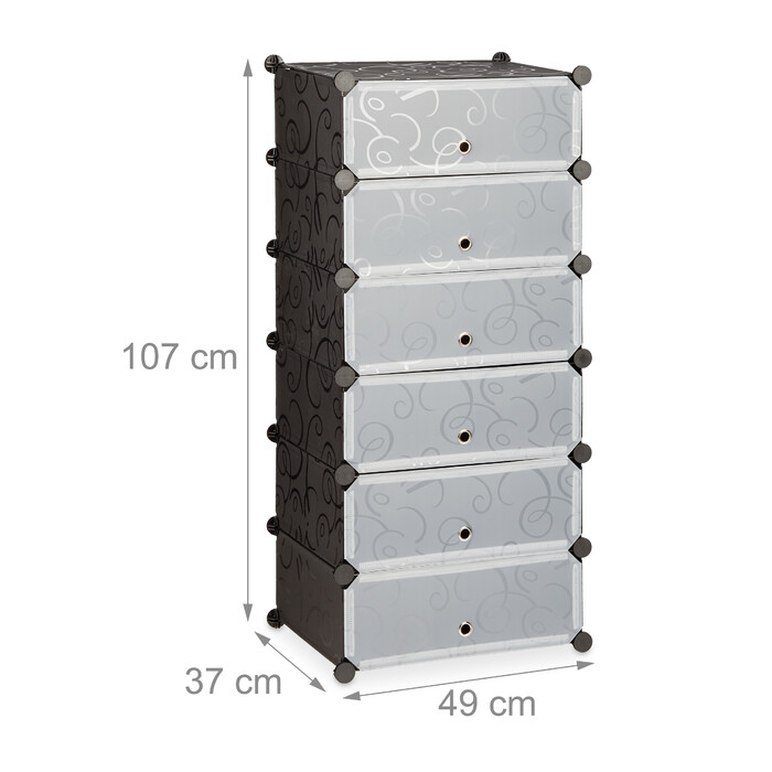 Relaxdays Schuhschrank mit 6 Fächern