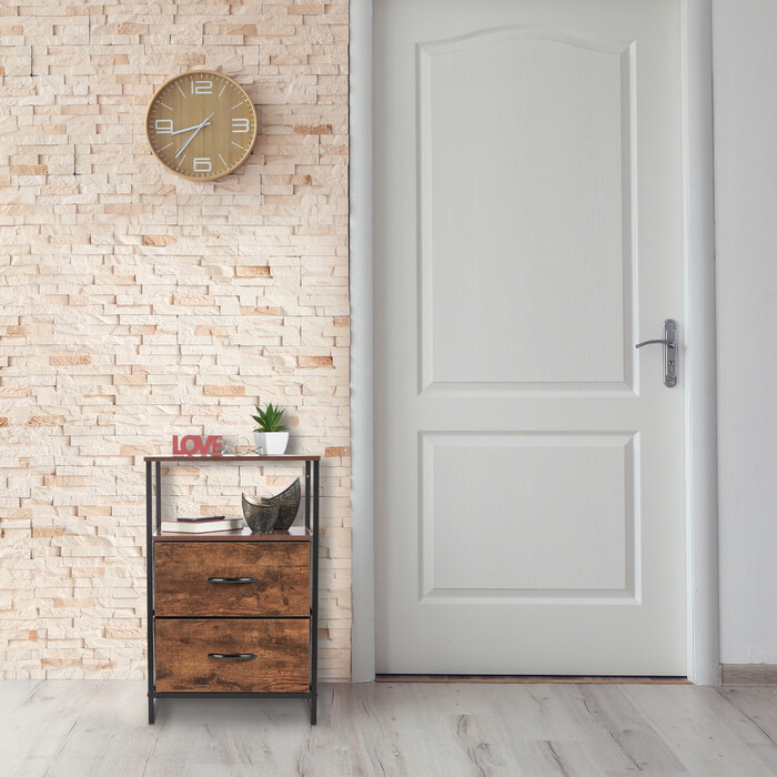 Relaxdays Nachttisch Industrial 2er Set