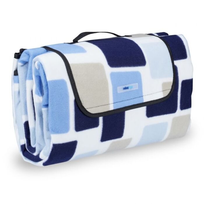 Relaxdays Picknickdecke Muster blau