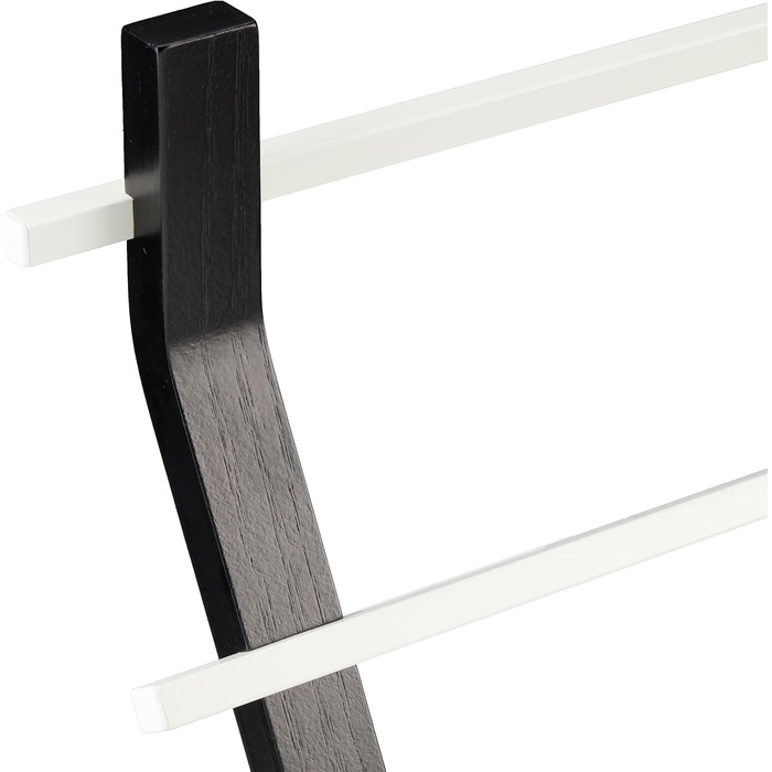 Relaxdays Handtuchständer, 2 Stangen, 85x43,5x20 cm, für Hand-& Duschtücher, Stahl & MDF, schwarz/weiß