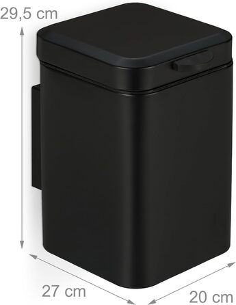 Relaxdays Wand-Kosmetikeimer, 6L, Absenkautomatik, Metall, schwarz