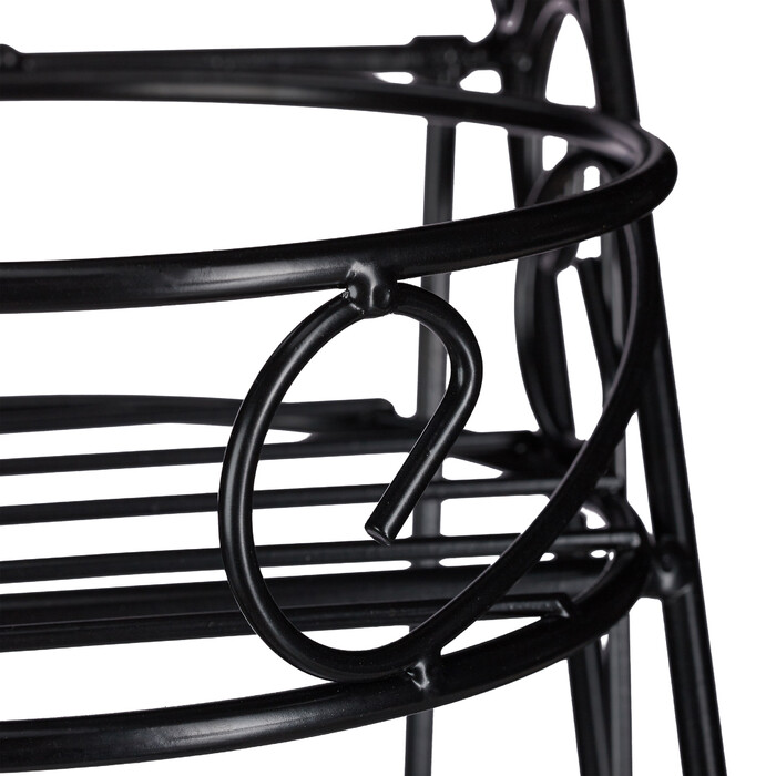 Relaxdays Blumentreppe Metall schwarz
