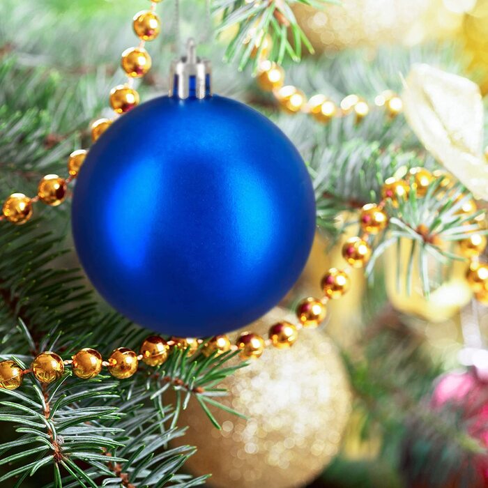 Relaxdays Weihnachtskugeln, 100er Set, Weihnachtsdeko, matt, glänzend, glitzernd, Christbaumkugel ∅ 3, 4 & 6 cm, (Blau)