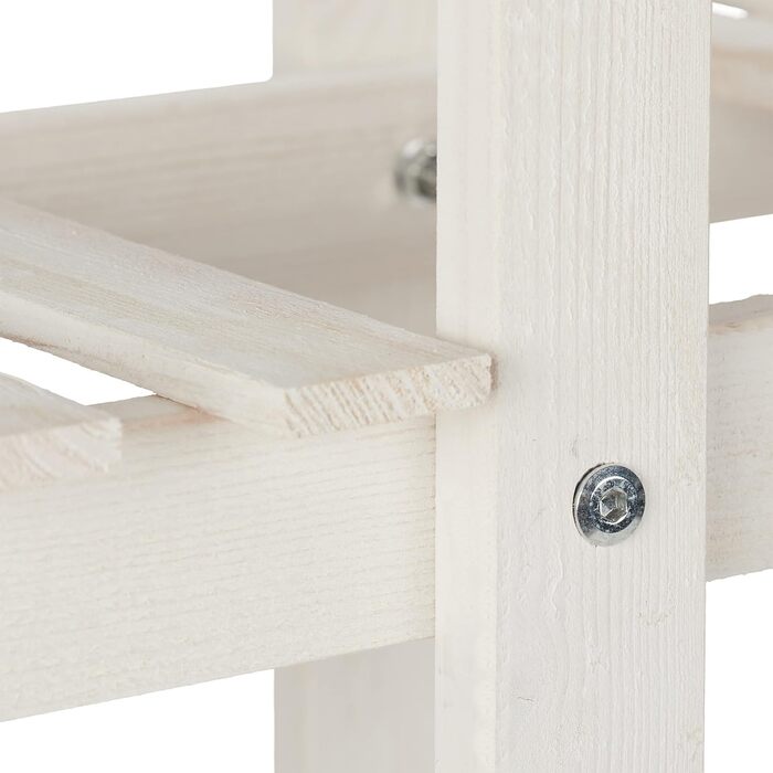 Relaxdays Blumentreppe Holz, 3 Stufen, 5 Ablagen, Shabby Chic, HBT: 83x83x28 cm, Weiß