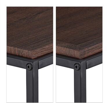 Relaxdays Konsolentisch, 80x110x38 cm, Industrial, Flur & Wohnzimmer, Metall & MDF, braun/schwarz