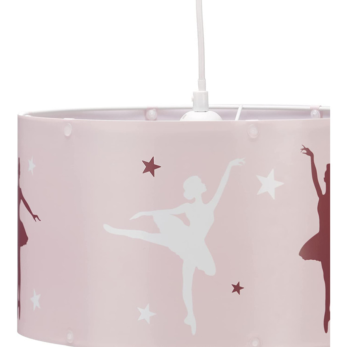 Relaxdays Kinder-Hängelampe, Ballerina-Motiv, rosa, 30x30x140 cm