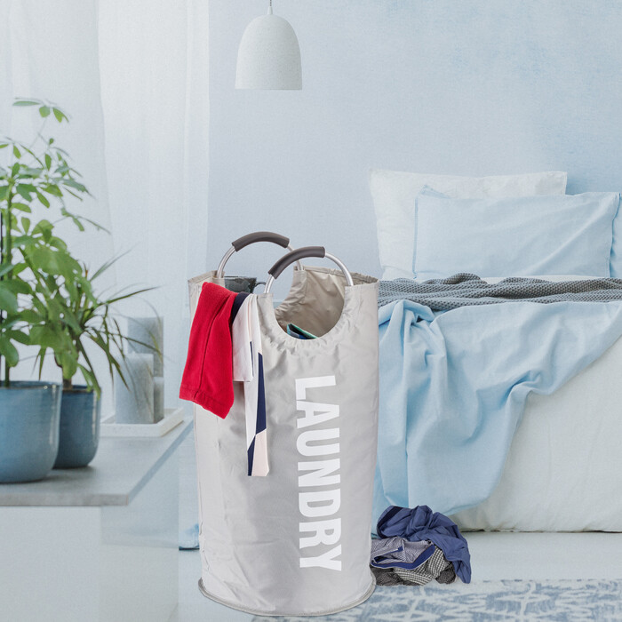 Relaxdays Faltbarer Wäschekorb mit Henkel
