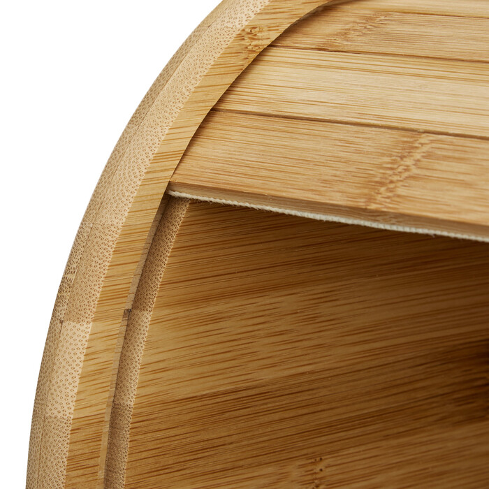 Relaxdays Rollbrotkasten mit Schublade Bambus