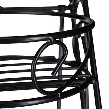 Relaxdays Blumentreppe Metall schwarz
