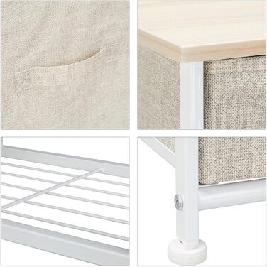 Relaxdays Regalsystem, 5 Schubladen, Metall & Holz, 77,5x83x29 cm, beige, (Design G)