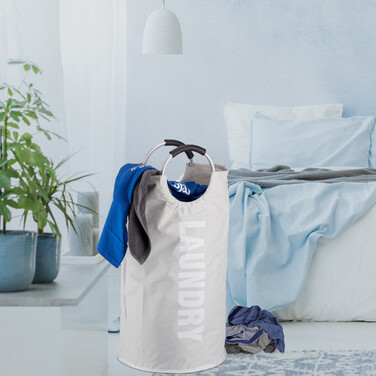 Relaxdays Faltbarer Wäschekorb mit Henkel