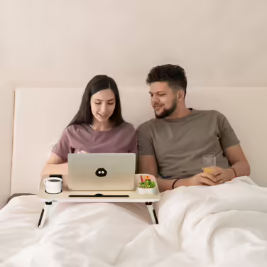 Relaxdays Laptoptisch mit Tablet- & Getränkehalter